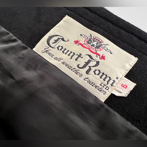 ✨Vintage✨ 70s Count Romi Ultrasuede Black Blazer Union Label Size 6 - Picture 5 of 14